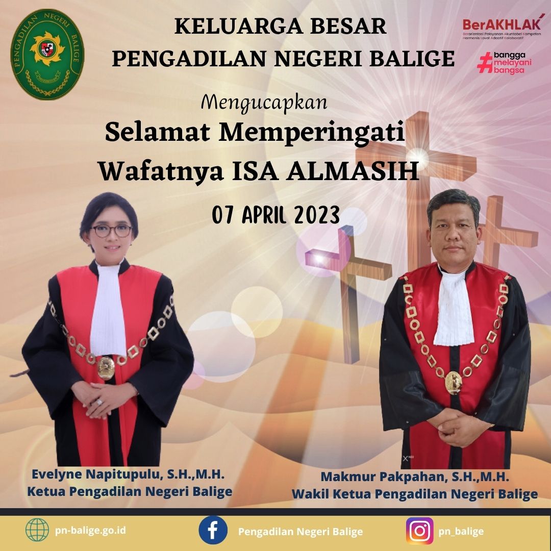 Selamat Memperingati Hari Wafatnya iSA  AlMasih 7 April 2023.